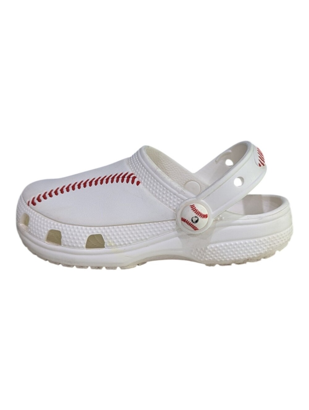 Crocs Kids Baseball Clogs White Red Softball Base Ball Mlb Child Size 13 - Picture 11 of 11